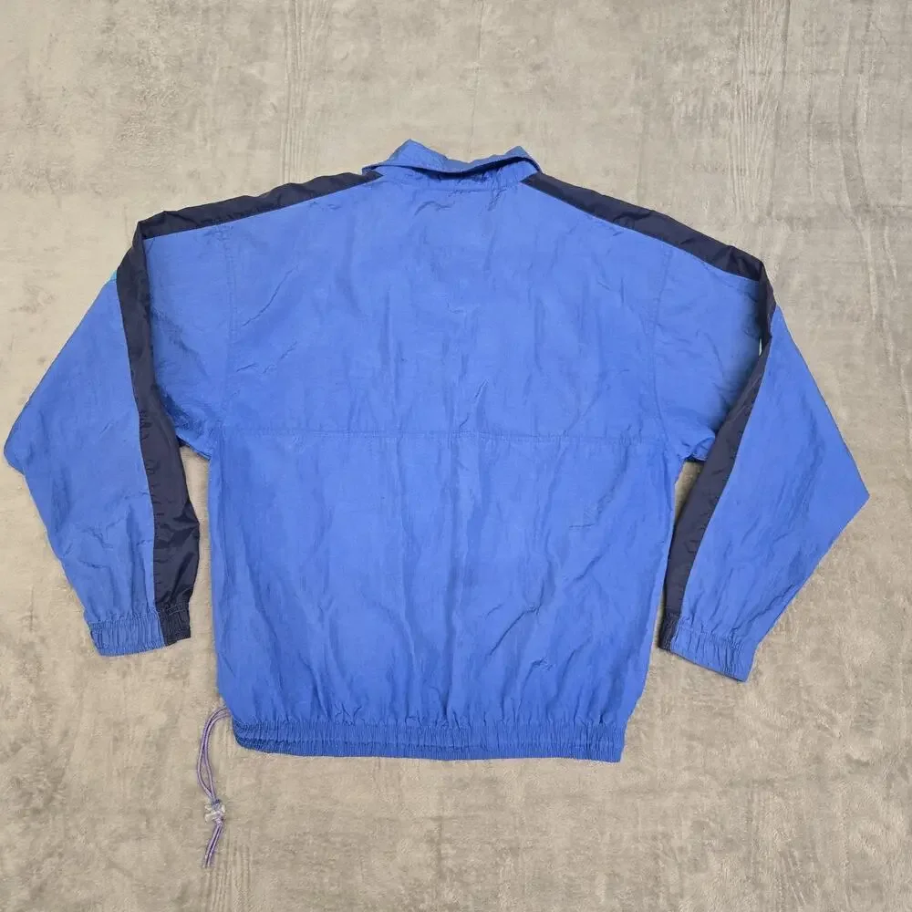 Vtg 80s Nike Windbreaker Jacket Men’s Medium Blue Pullover Half Zip Color Block